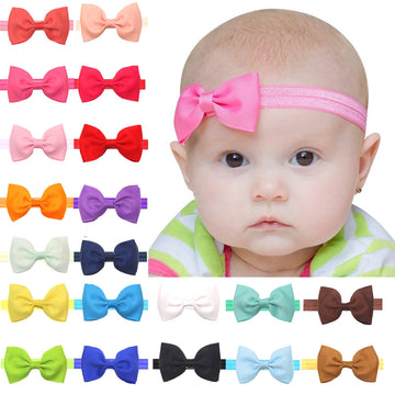 20 Pcs 2.75 Inches Boutique Girls Grosgrain Ribbon Colorful Pinwheel Children Kids Girls Hair Bows Headbands Band