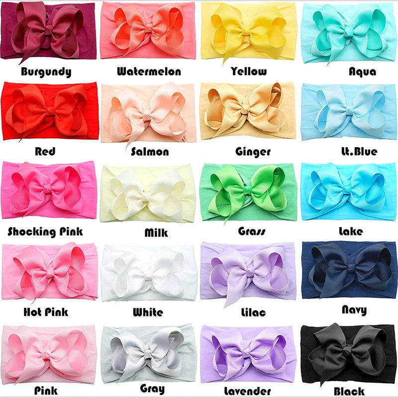 20PCS Soft Baby Headbands with 4.5 Inches Hair Bows Headwraps for Baby Girl Head Band Newborns Hair Accessories Hair Band